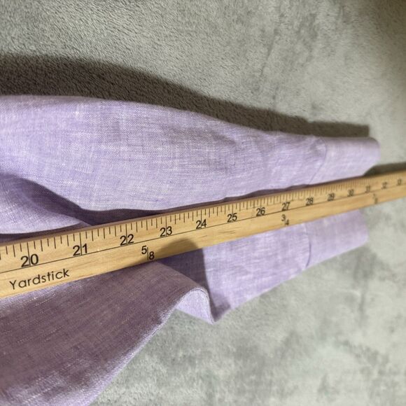 UNTUCKit Shirt Men XL Purple Long Sleeve Button 100% Linen Beachy Preppy - Picture 6 of 8